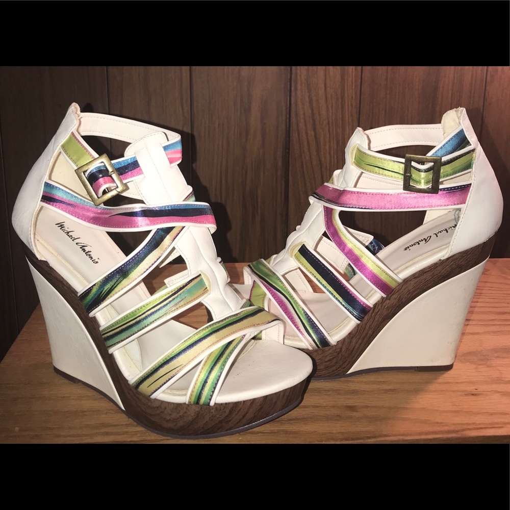 Multi Color Wedged Sandals